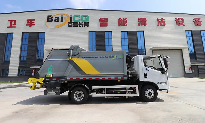 八吨新能源垃圾压缩车-城市垃圾转运超级大胃王